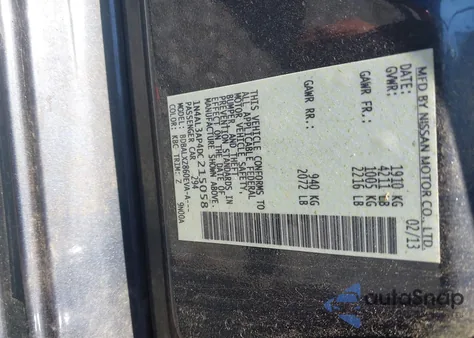 2013 Nissan Altima 2.5 Sl из США, поврежденный, VIN 1N4AL3AP4DC215058